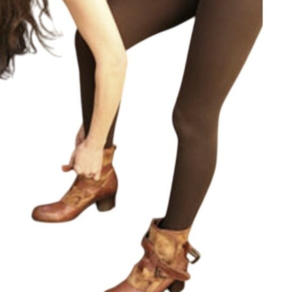 Italian Cotton Blend FOOTLESS Tights Small Espresso B.ella Erika Opaque Hosiery - Picture 5 of 6